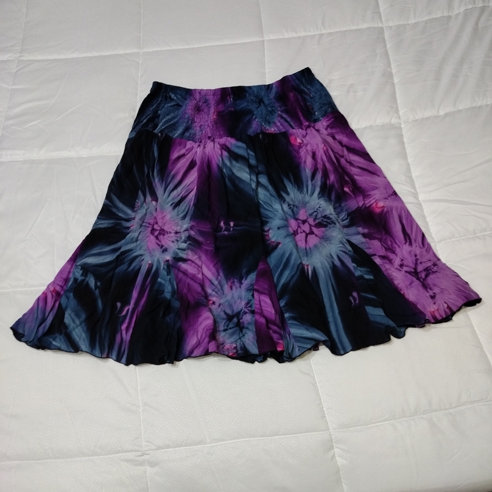 Elastic Waist Floral Midi Skirt Women’s Large ~ Extra Large Unknown Brand